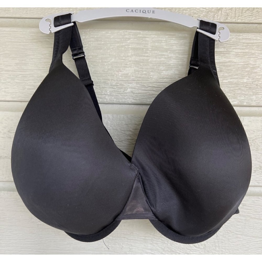Cacique Lane Bryant Womens Lightly Lined Full Coverage Black Bra Size 40G